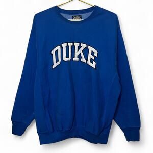 Vintage Y2K Size XXL Blue Duke University Sweatshirt Reverse Weave Varsity Patch